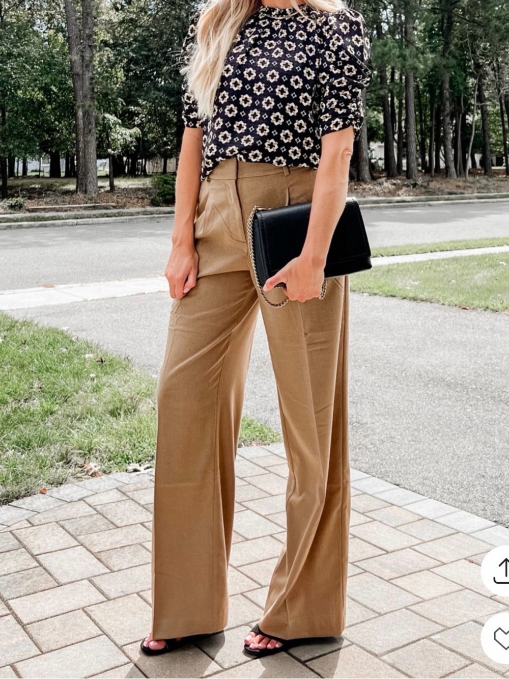 LOFT Wide-Leg Peyton Trouser Pants in Camel Brown